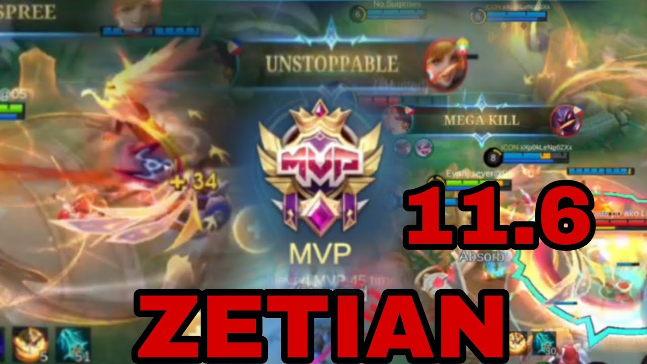 ZETIAN MVP!! 11.6 Points | UNSTOPPABLE KILL!! | BUILD TOP 1 GLOBAL ZETIAN ~ MLBB