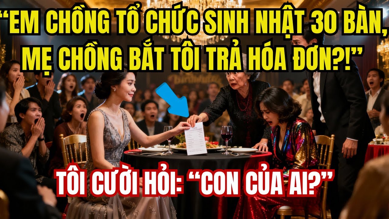Em Chồng Tổ Chức Sinh Nhật 30 Bàn, Mẹ Chồng Đẩy Hóa Đơn Sang Tôi , Tôi Cười Hỏi: “Con Của Ai?”