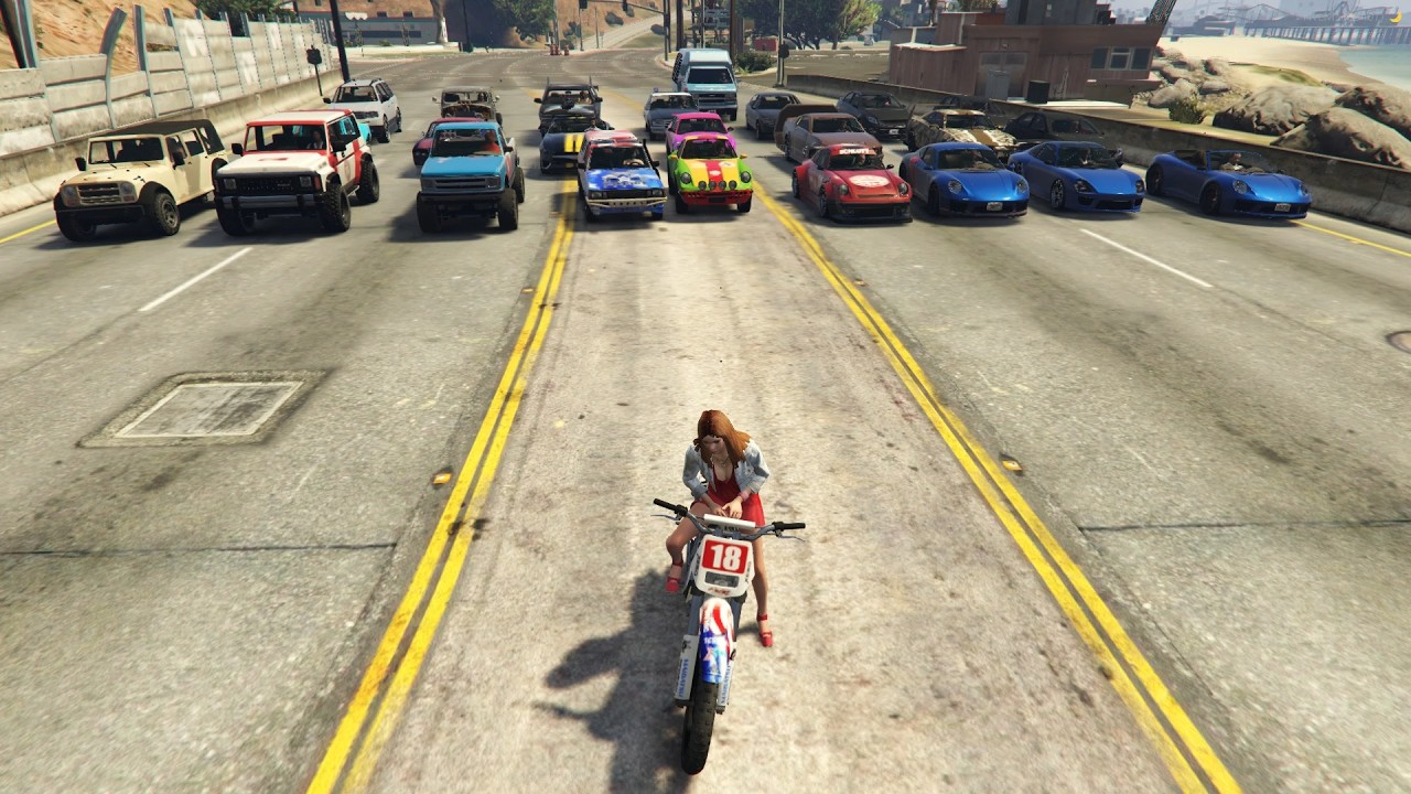 Bláznívá Jízda po Dálnici | GTA 5 | Dálnice | Los Santos | Motorka Sanchez