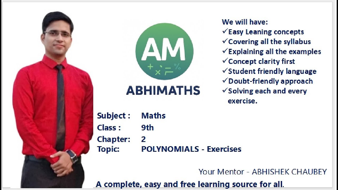 Class 9 | Maths | NCERT | Chapter 2 |POLYNOMIALS - Excercises