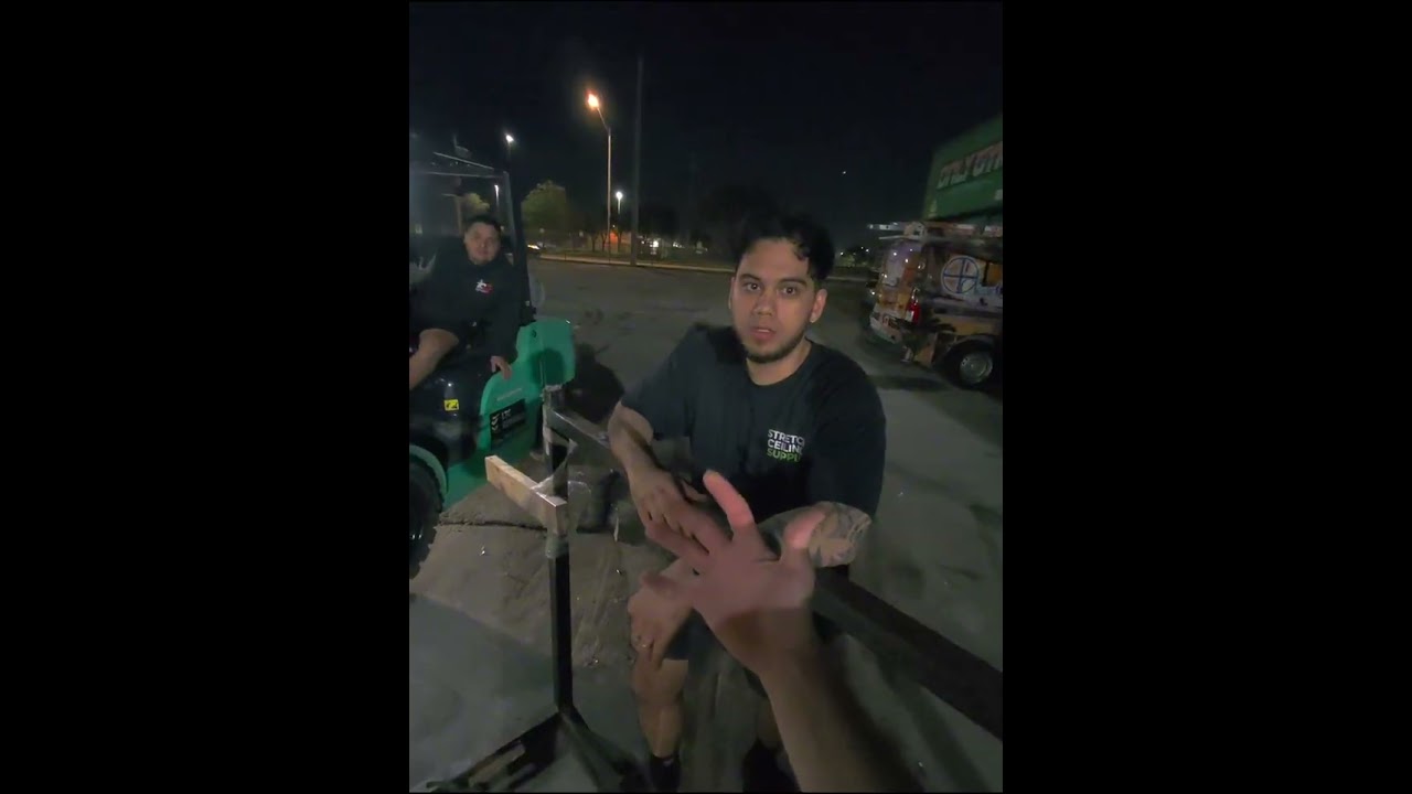Unloading a 23 feet long printer turned sour on Friday night. This video starts after 7 hour  fight