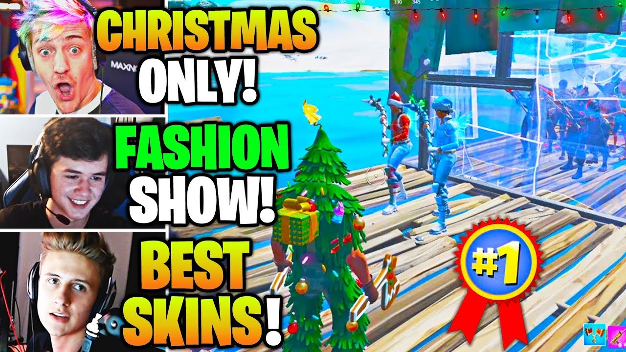 Streamers Host CHRISTMAS Skin & Emote FASHION SHOW Contest! (Fortnite)
