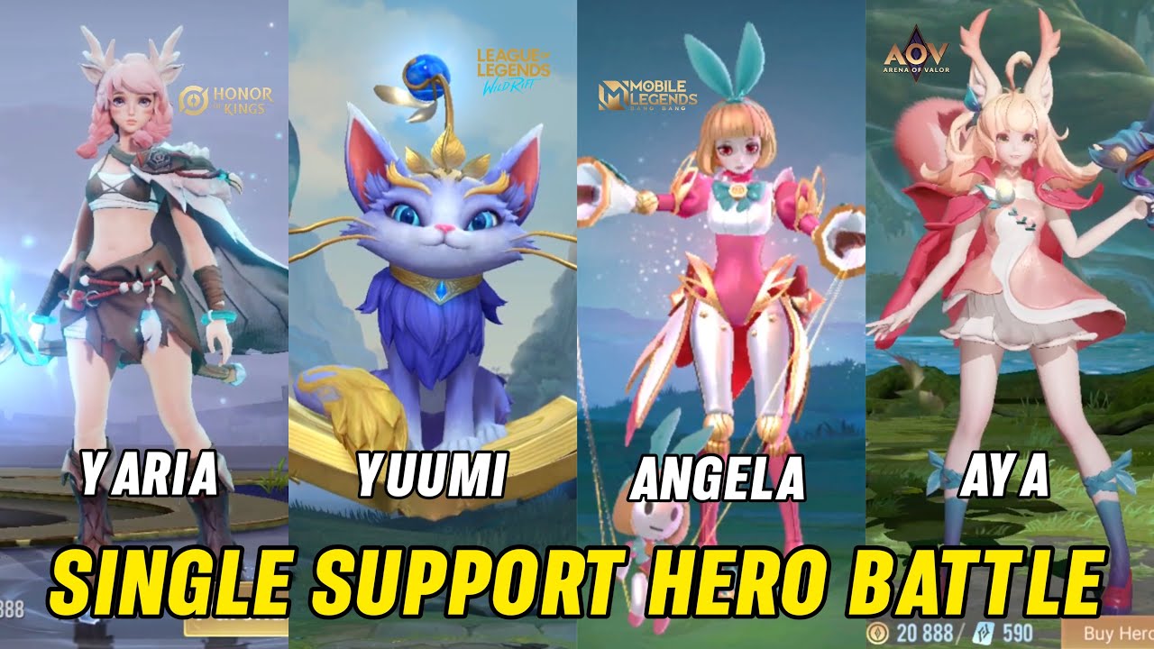 Angela MLBB VS Aya AOV VS Yuumi LOL Wild Rift VS Yao HOK KOG Hero Skill Effect Comparison 2023