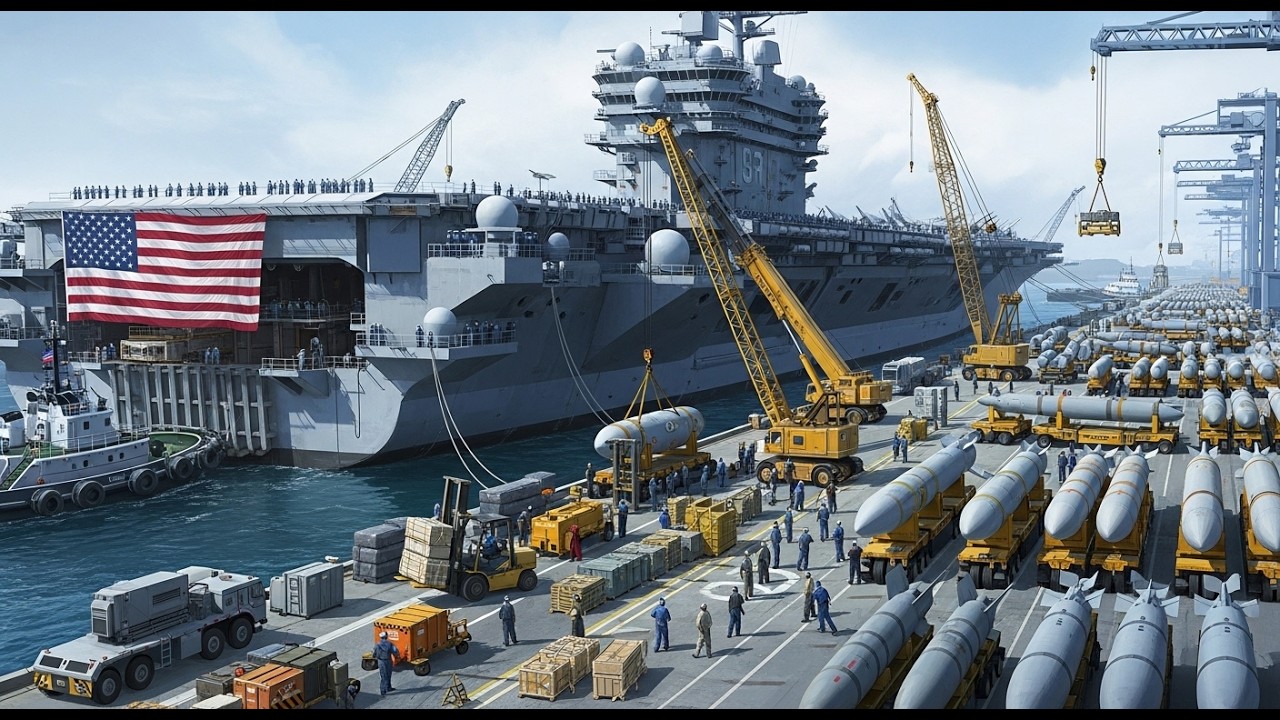 Iran panics! The US Navy loads hundreds of missiles onto the USS Nimitz for emergency operations