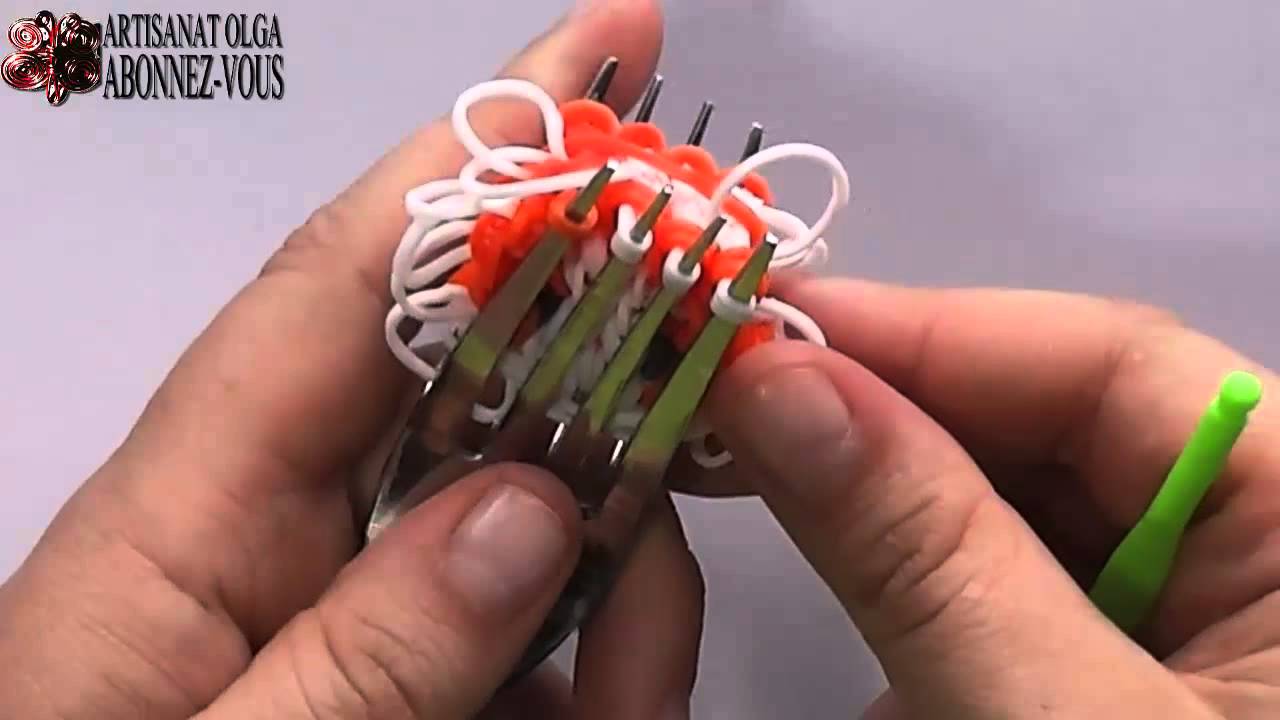 Coment faire cochons d'Inde élastique. Avec 2 fourchettes, ne pas Rainbow Loom Tutoriel.