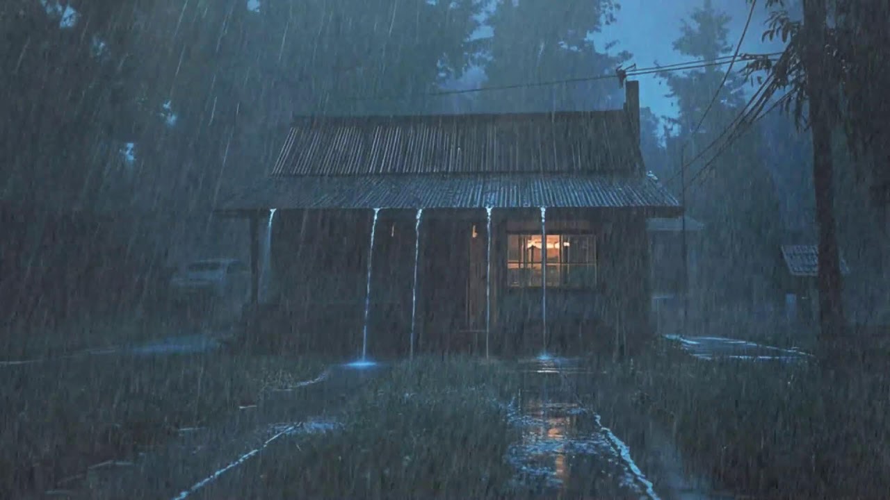 Drift of to Sleep with Torrential Rain & Powerful Thunder on a Farm's Tin Roof on a Stormy Night #46