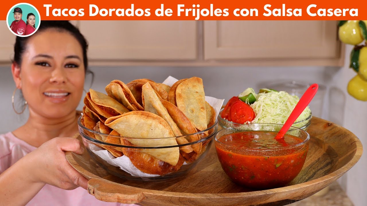El Secreto de los Tacos Dorados de Frijoles🤫en verdad funciona? Salsa Casera para bañar los tacos |