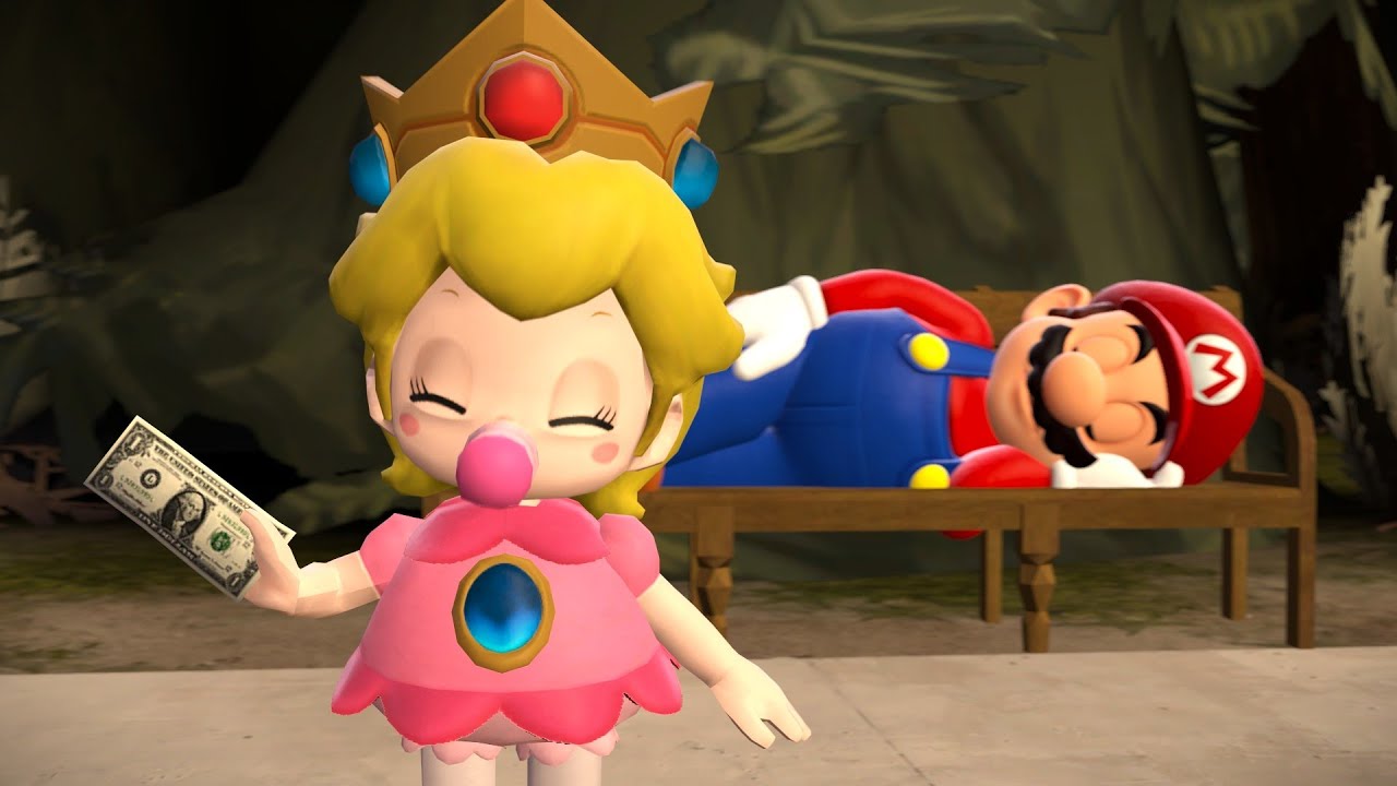 Baby Peach steals Mario's Money!