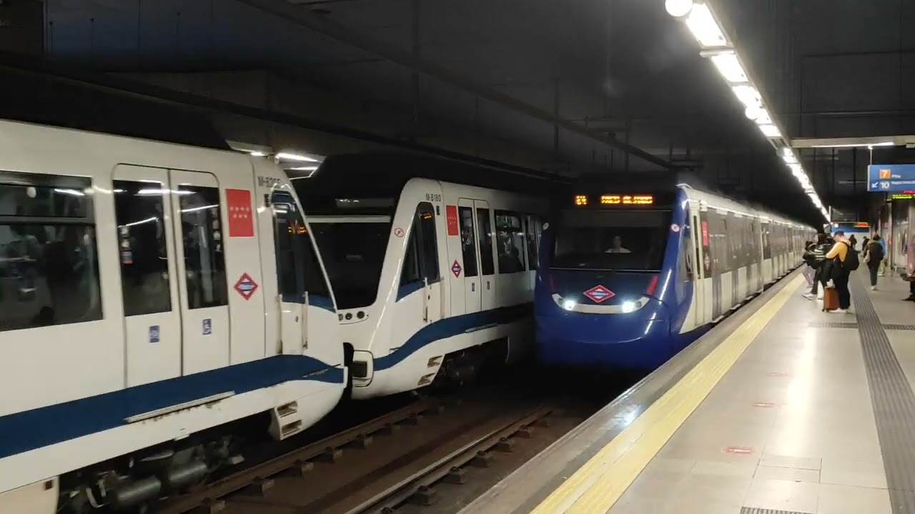 Metro de Madrid: Cruce de doble 8000 1a y 9000 en Gregorio Mara&ntilde;&oacute;n L10.