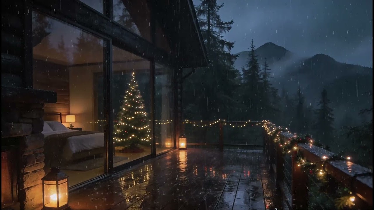 Perfect Thunder Sounds for Sleep  Distant | Thunderstorm on Mountain Cabin Porch
