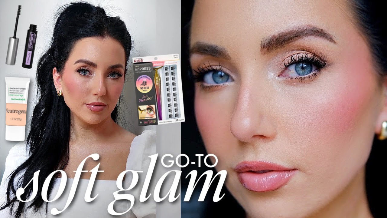 my GO-TO soft glam look..ethereal & lifted, no-glue lashes, drugstore foundation, tips...