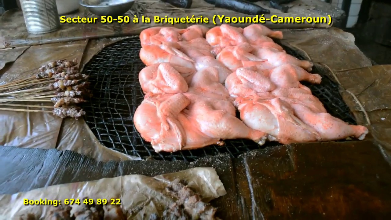 AFRICAN STREET FOOD - ROASTED MEAT (SOYA) 50 FRS - BRIQUETERIE YAOUNDE CAMEROUN