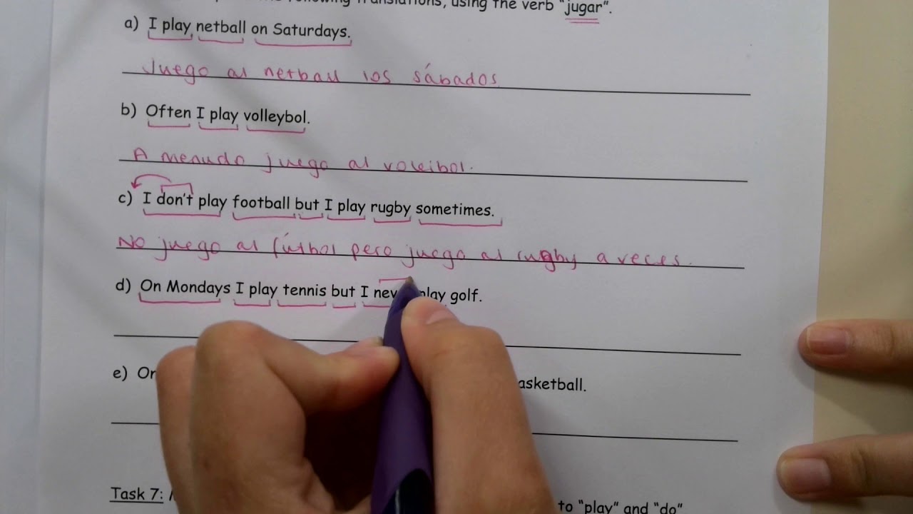 KS3 Spanish - Translation English to Spanish