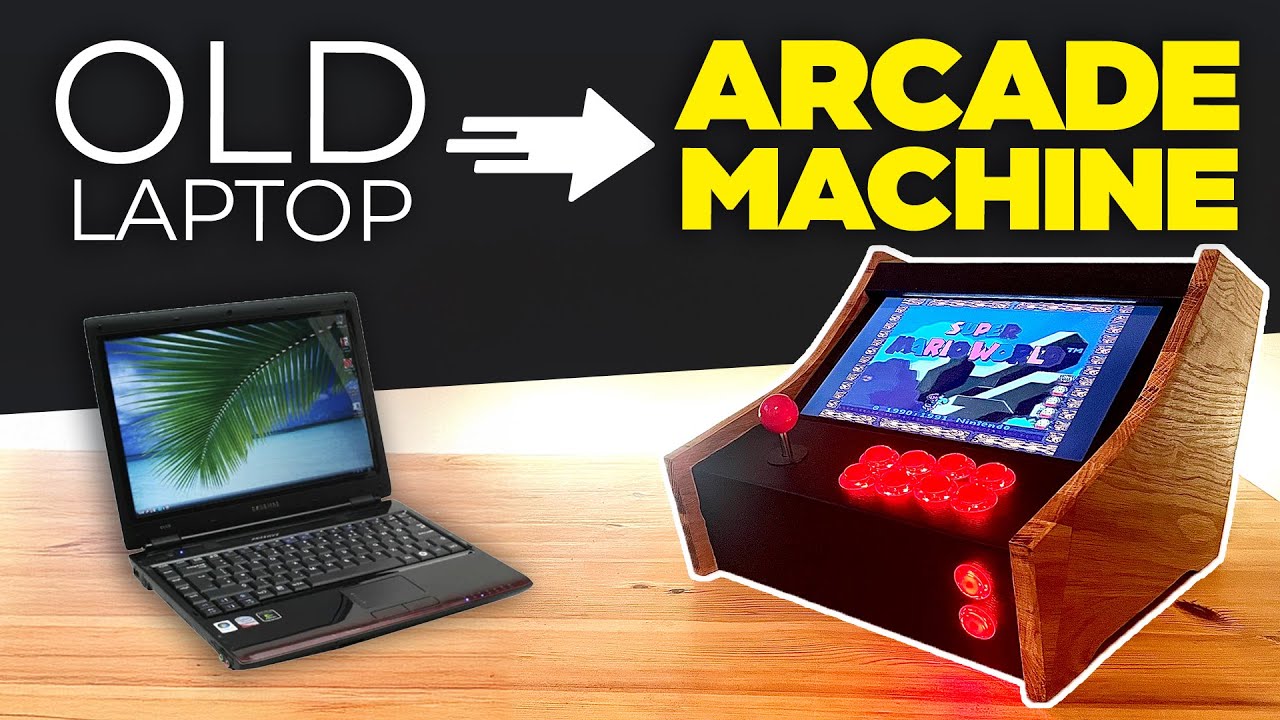 I've built a RETRO ARCADE MACHINE from an OLD LAPTOP!