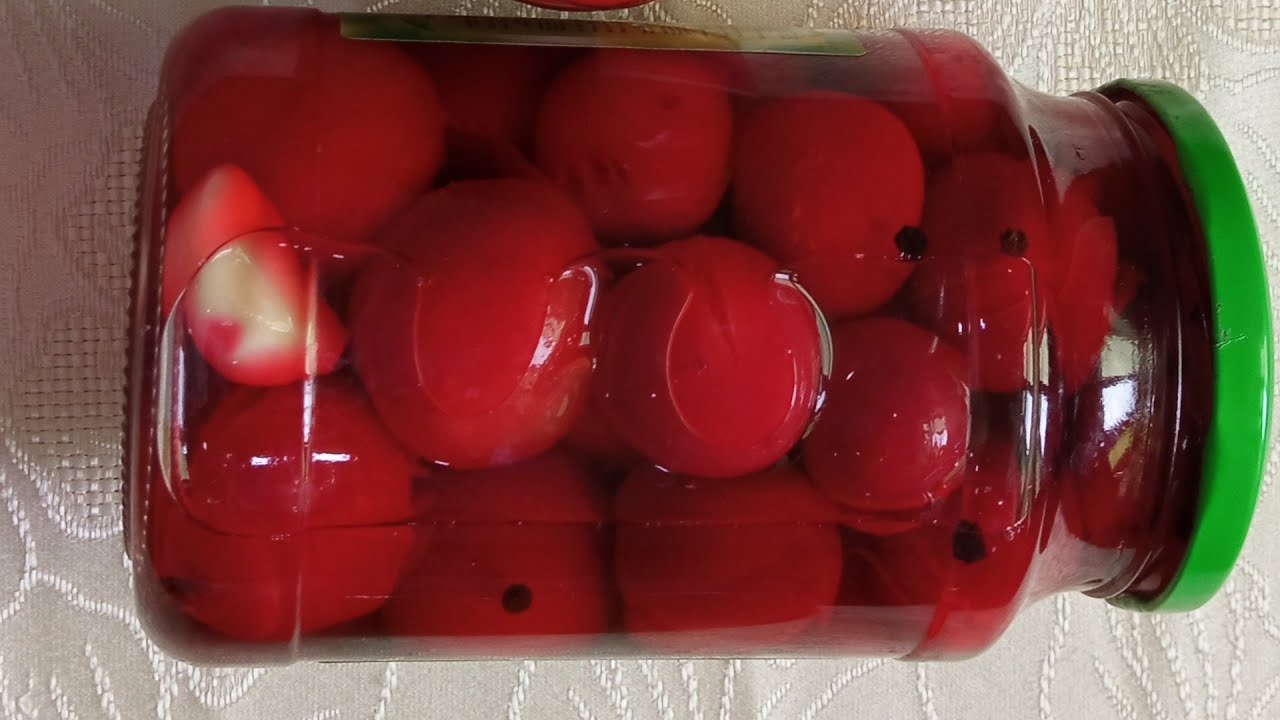 qırmızı alça turşusu çox ləzzətli mövsümü keçmədən sizde hazrlayın.