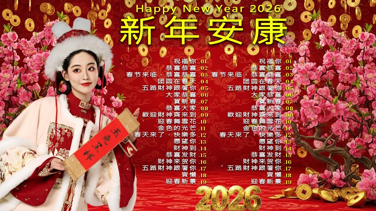 2026春节新年老歌大全🧧100首经典传统贺岁歌曲｜CNY Music・Happy New Year