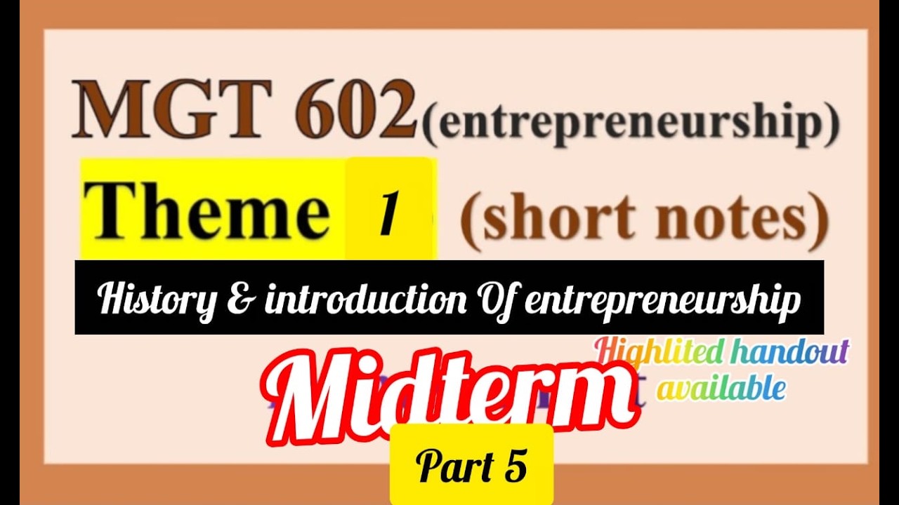 MGT 602 THEME 1 PART 5