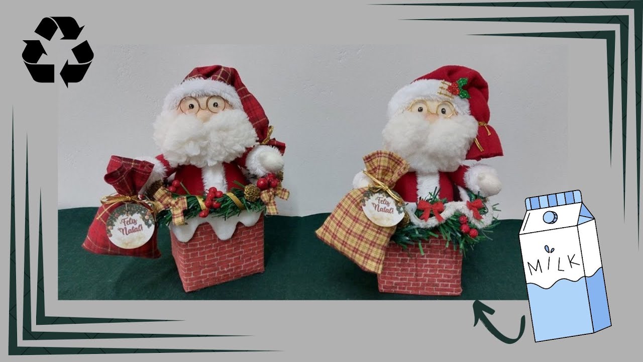 Passo a passo Papai Noel na Caixinha de Leite