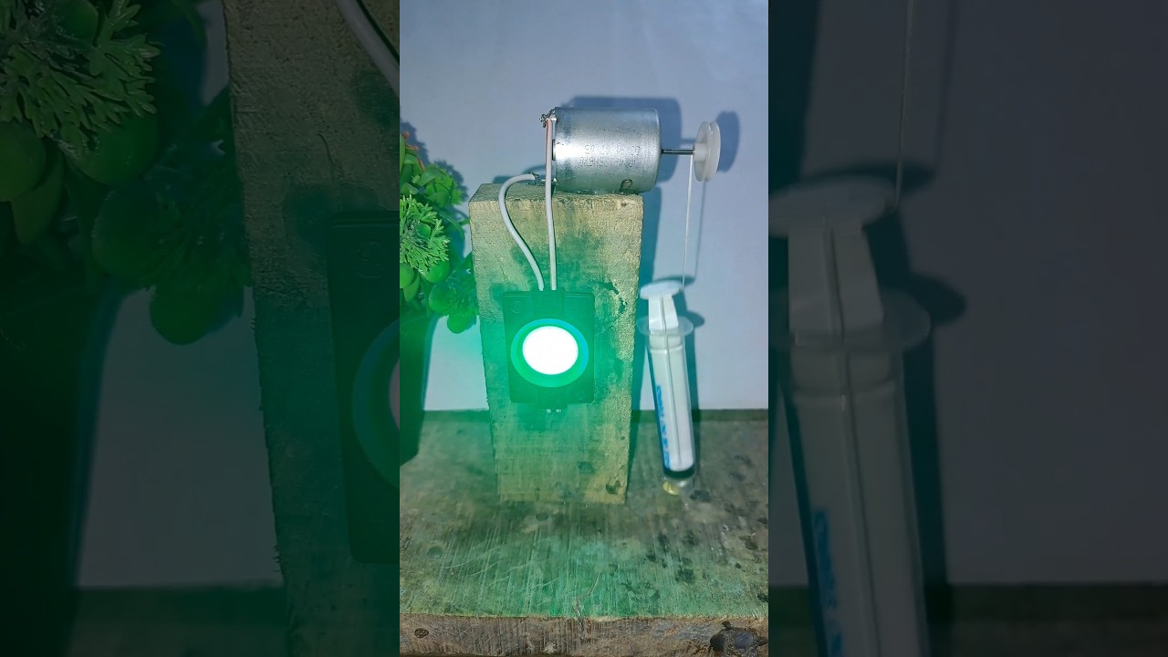 Syringe Power Generator &bull; Dc Motor | #tech #generator #dcmotor #youtubeshorts