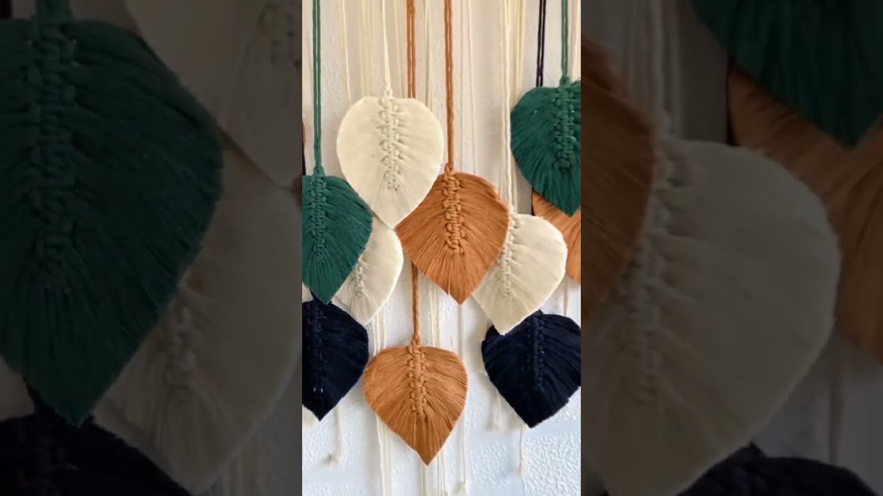 DIY Macrame Leaf Hanging |How to make Macrame Feather Leaf|DIY wall hanging ❤️
