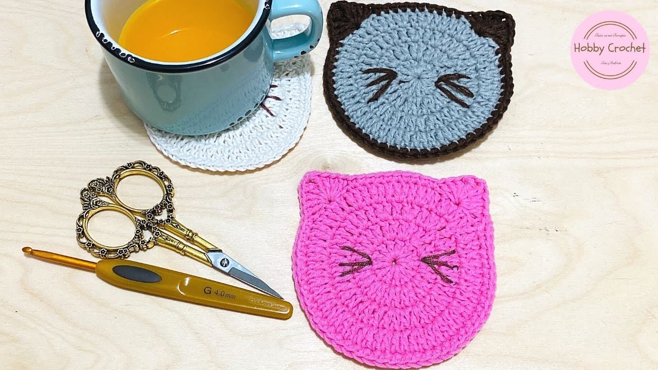 Gato Posavasos a Crochet Paso a Paso (Versión Diestra)