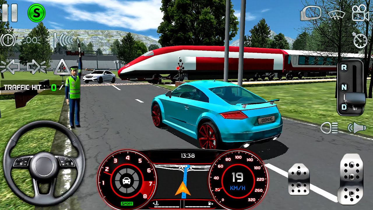 Real Driving Sim #47 Rail Crossing! Android gameplay