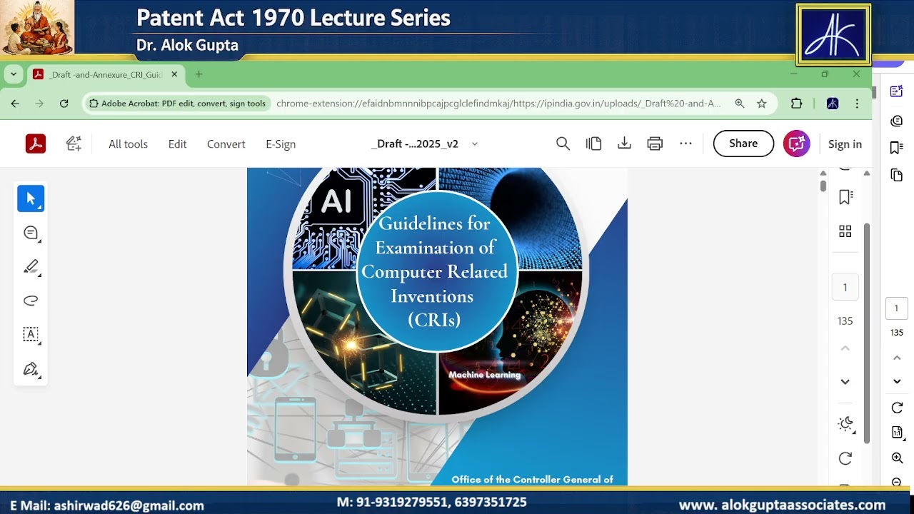 CRI Guidelines 2025 Lec 03- A Lecture Series by Dr  Alok Gupta Patent Agent (IN/PA 4384)
