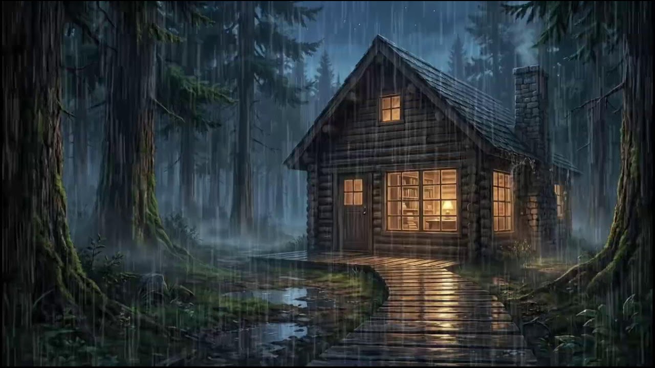 Forest Cabin After Rain 🌧 | Gentle Rain Sounds for Deep Sleep and Calm, Peaceful Rainy Nights