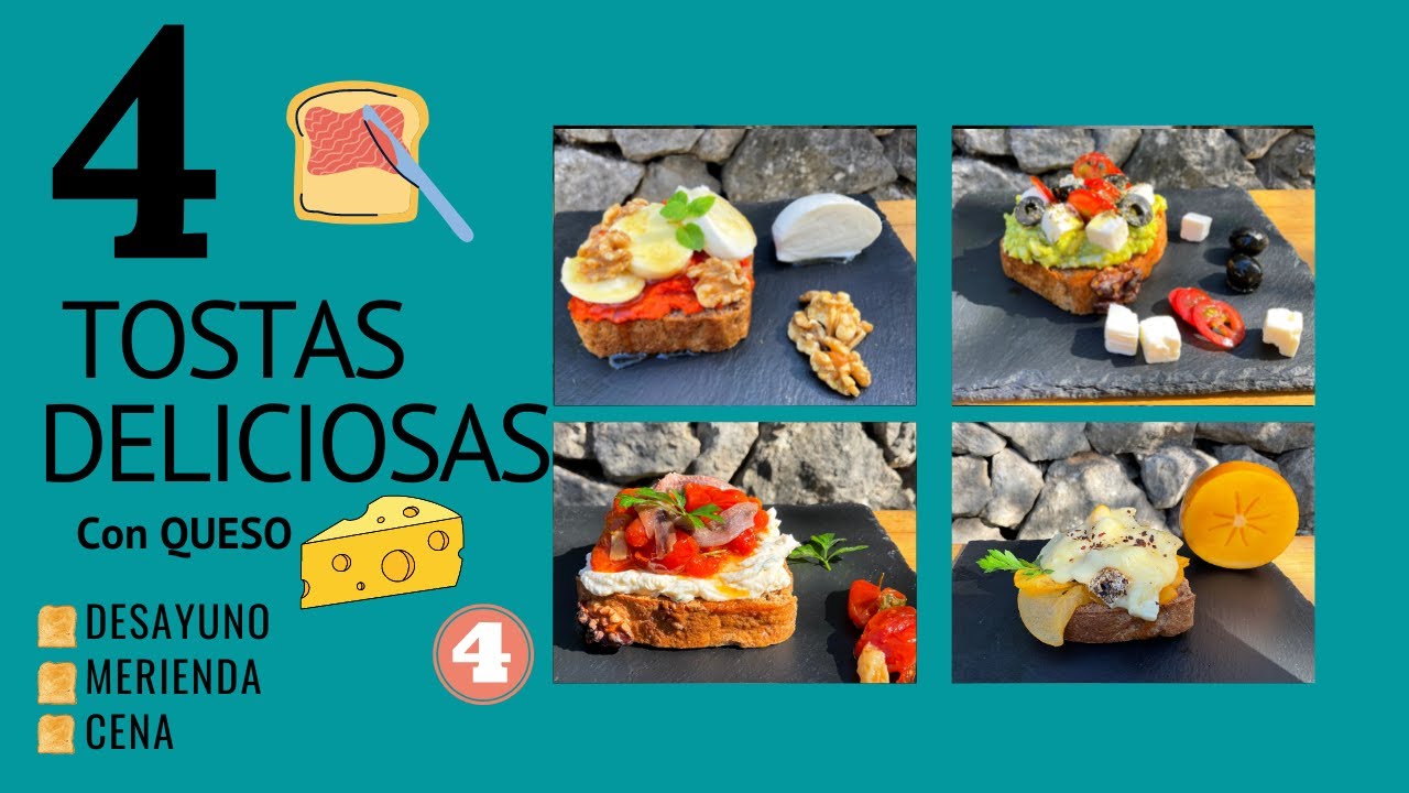 4 TOSTAS Deliciosas (4) con QUESO 🧀 para Desayuno, Merienda o Cena ✅ - GUILLE RODRIGUEZ