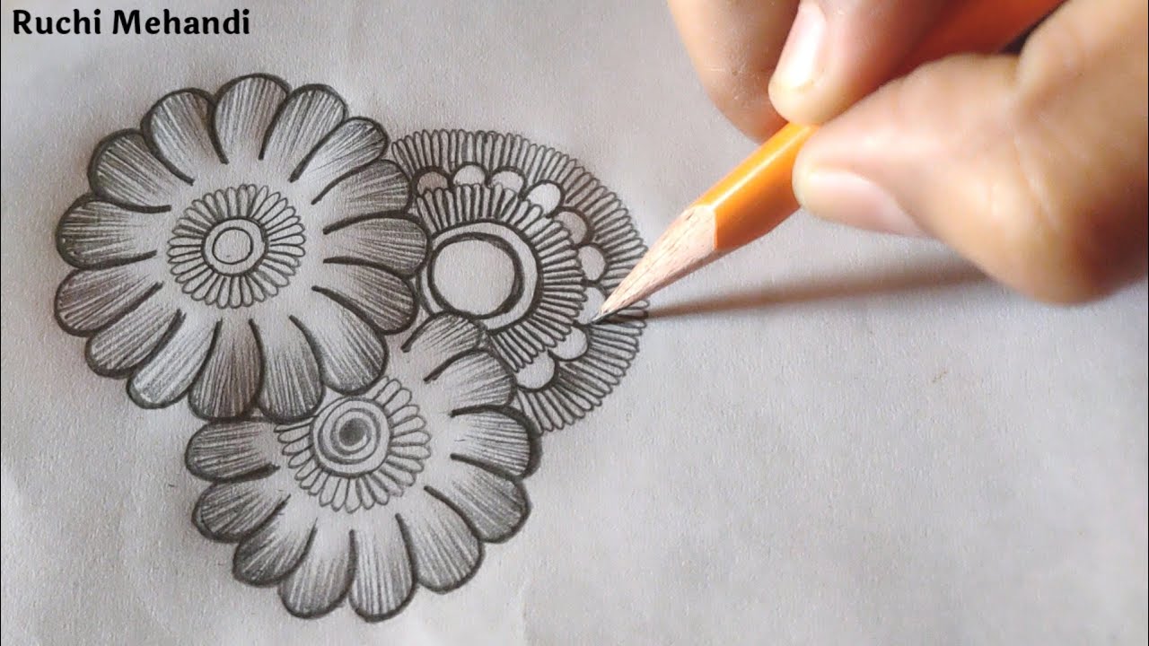 Beautiful Arabic Mehandi Design | Pencil Shading Mehandi Design For Hand's | Ruchi Mehandi