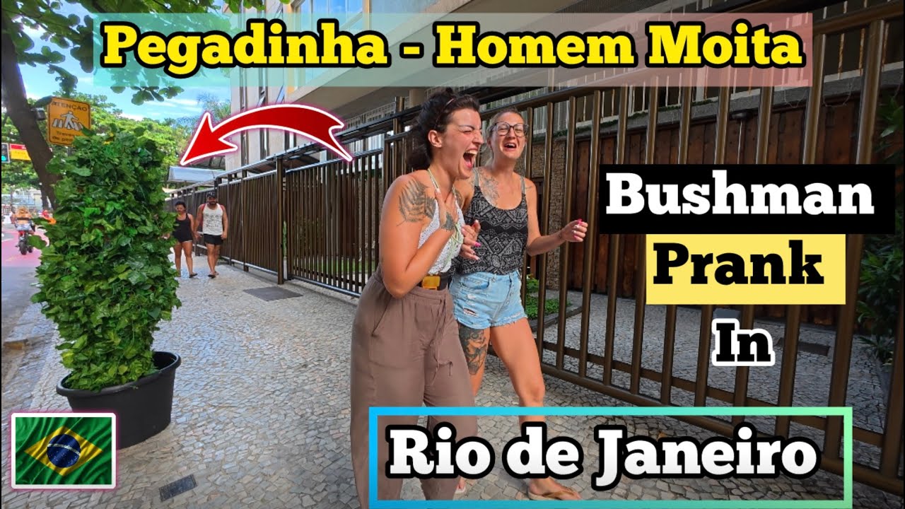 Pegadinha: Homem moita assustando pessoas no Rio de Janeiro - Bushman Prank
