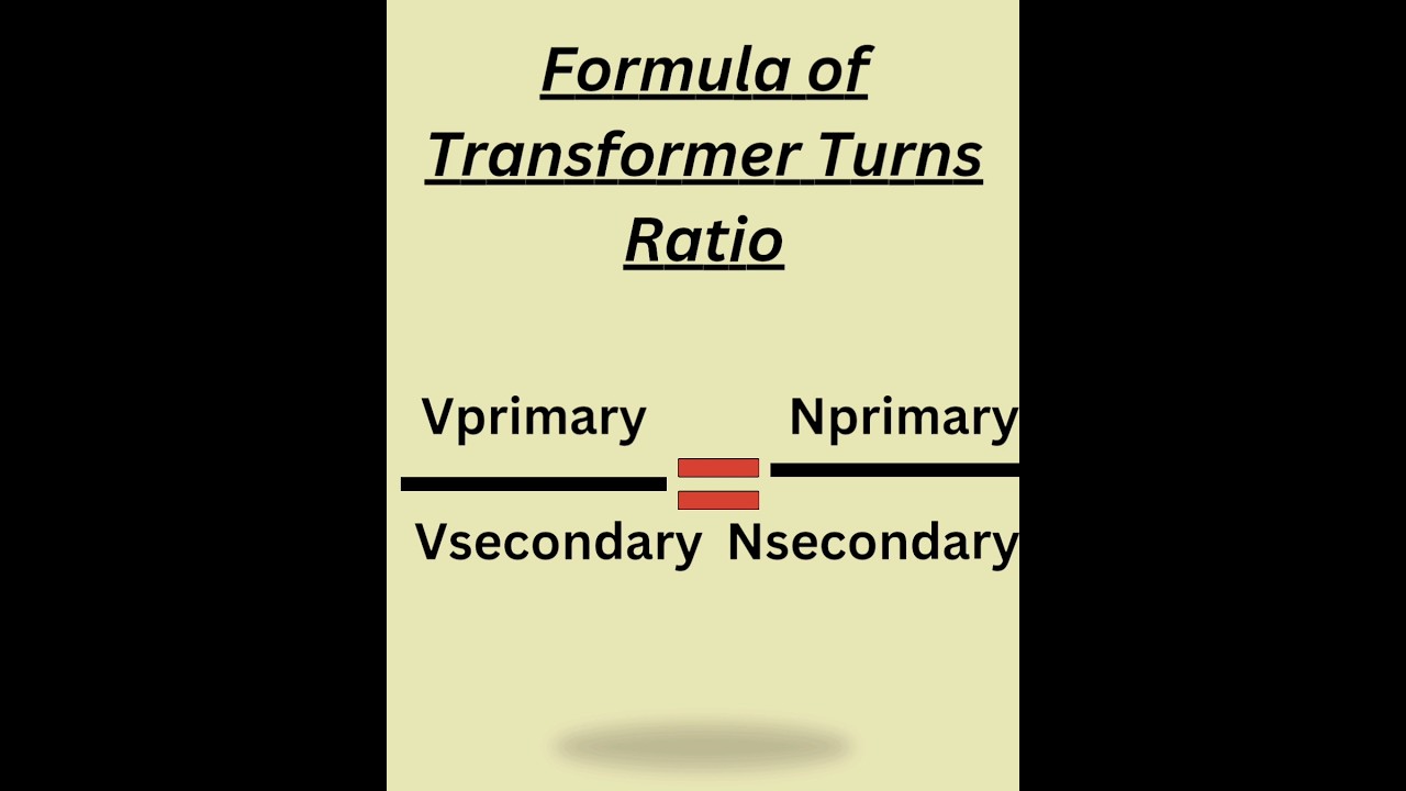 Formula of Transformer turns ratio#education #shorts #trending