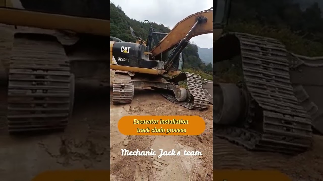 Excavator installation track chain process