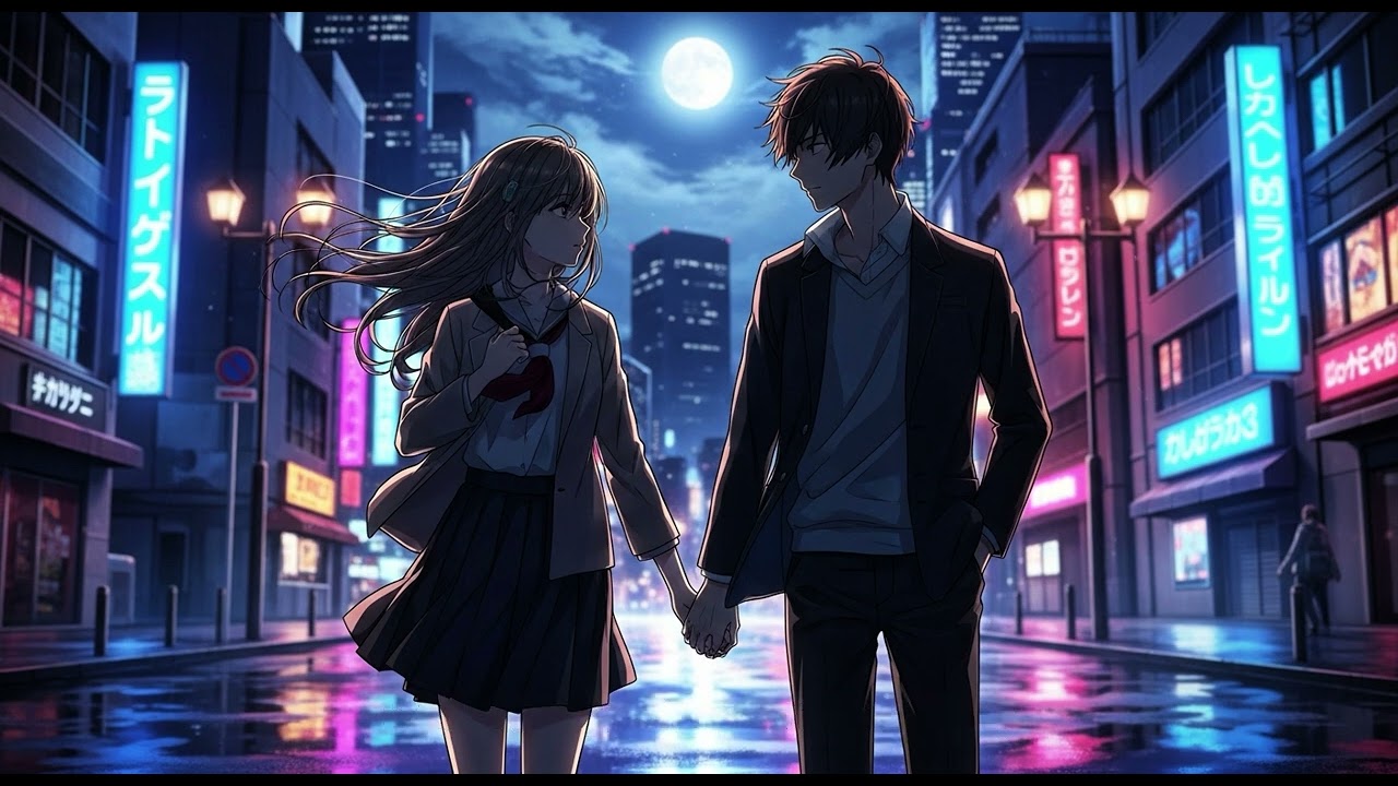 Under the Neon Moon 🌙 | Soft Romantic AI Song | Aesthetic Love Music