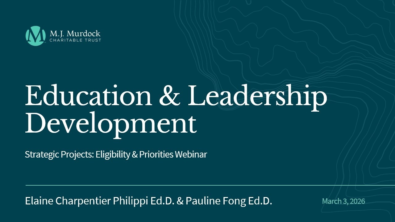 Education & Leadership Development - Strategic Projects Eligibility & Priorities Webinar