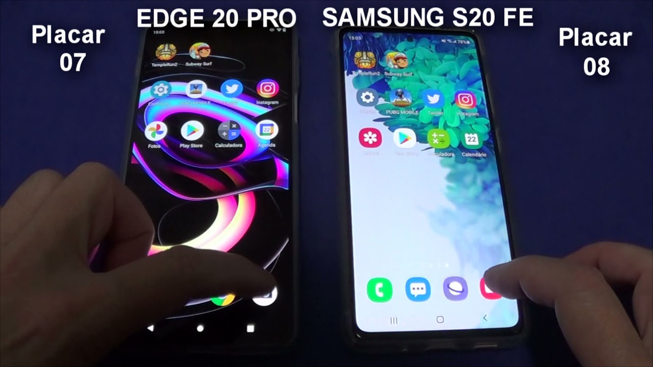 MOTOROLA EDGE 20 PRO E SAMSUNG GALAXY S20 FE - SPEEDTEST - PORTUGUÊS - PT-BR