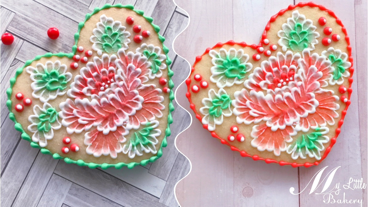 How to use two-color icing in brush embroidery technique.