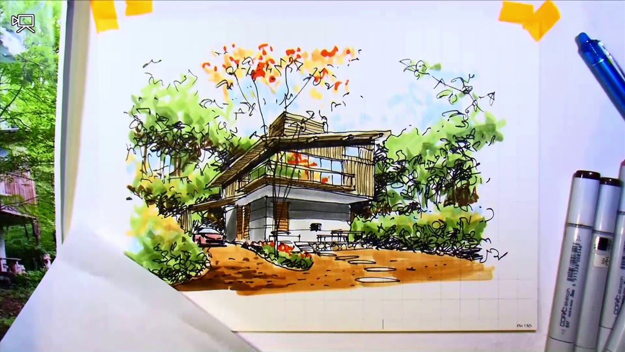 手描きパース実演ステージ ダイジェスト6分