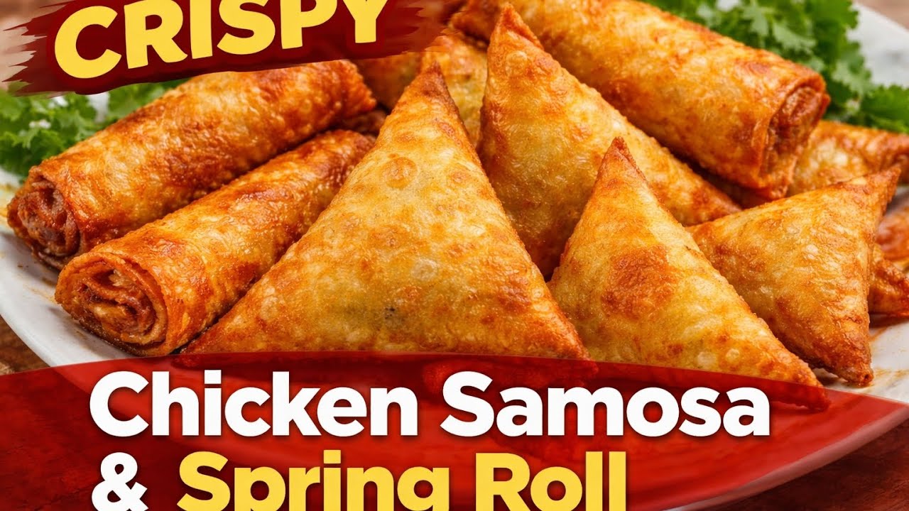 Iftar Pe Banayein Ye Super Crispy Chicken Samosa & Spring Roll 🤤 | Ramzan Special Recipe | youtube 