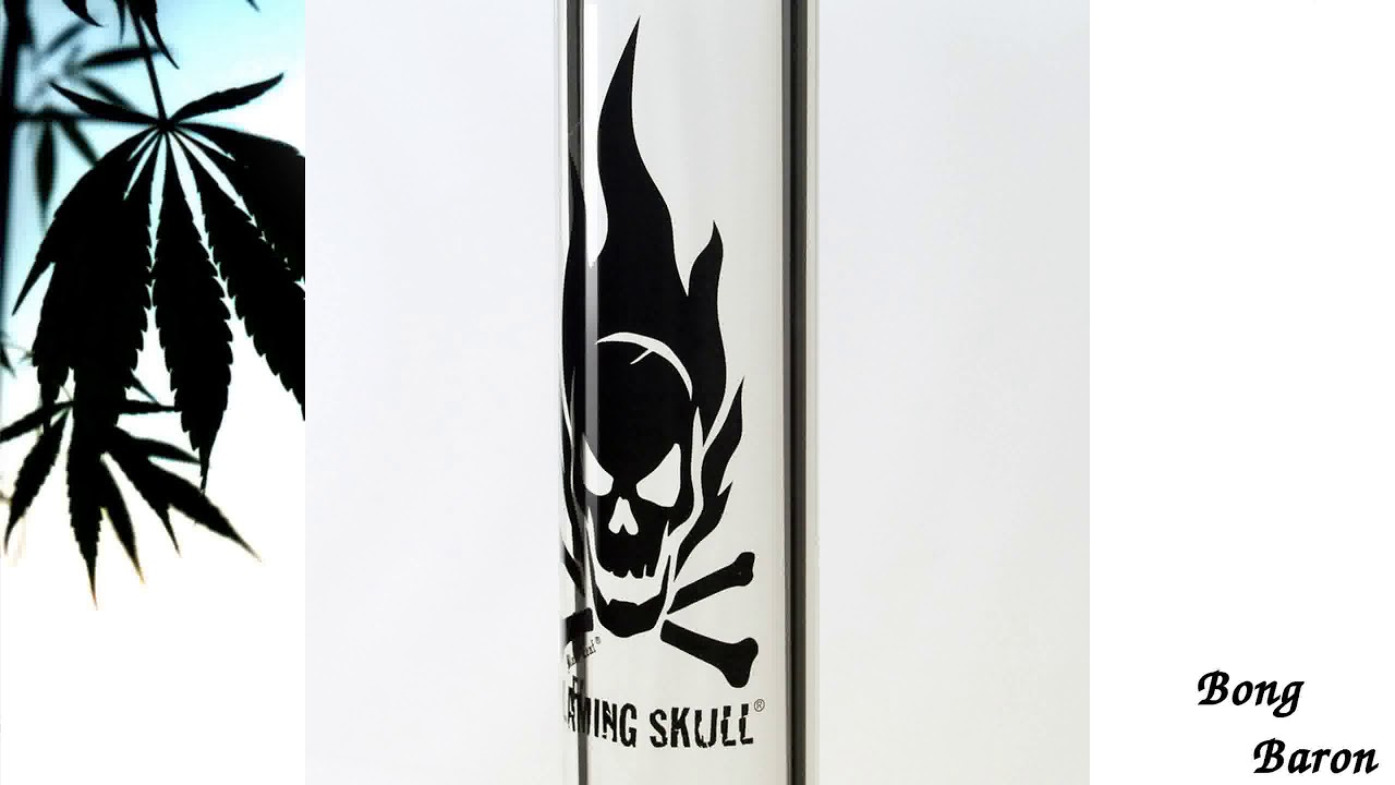 Black Leaf - Flaming Skull Percolator Bong -