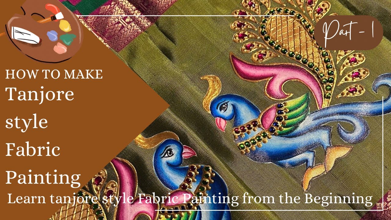 How to make tanjore style Fabric Painting part- 1 | step by step painting |Fabric Painting tutorial