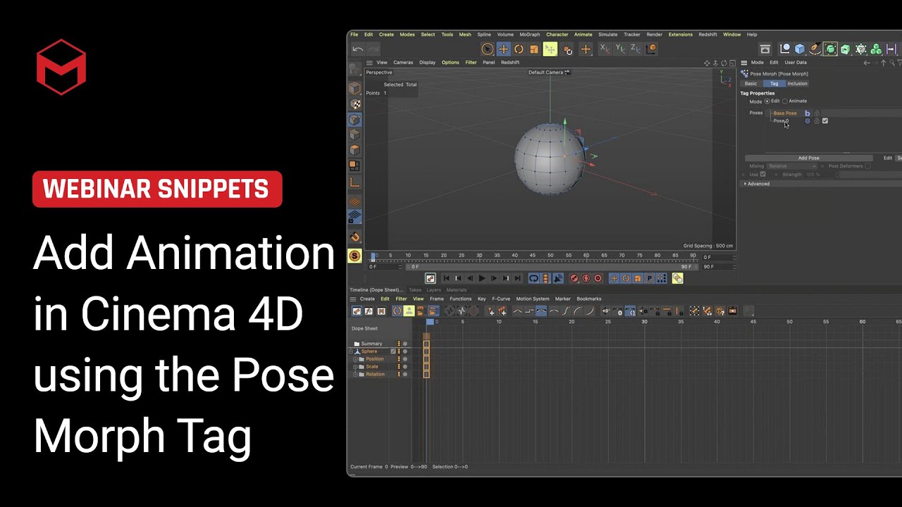 Quickly Animate in Cinema 4D using Pose Morph Tag