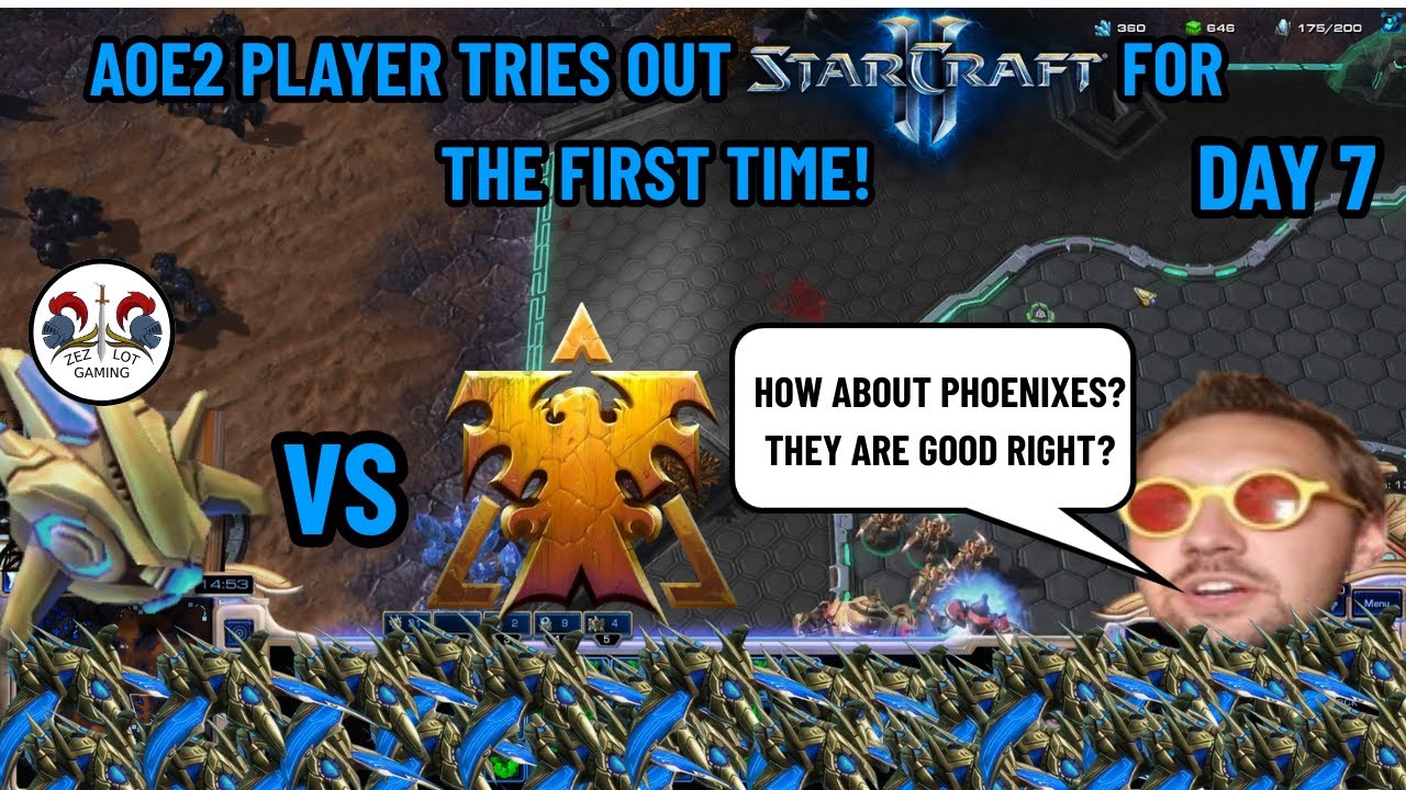 Aoe 2 player tries out SC2! I DAY 7 I Phoenix is imba?