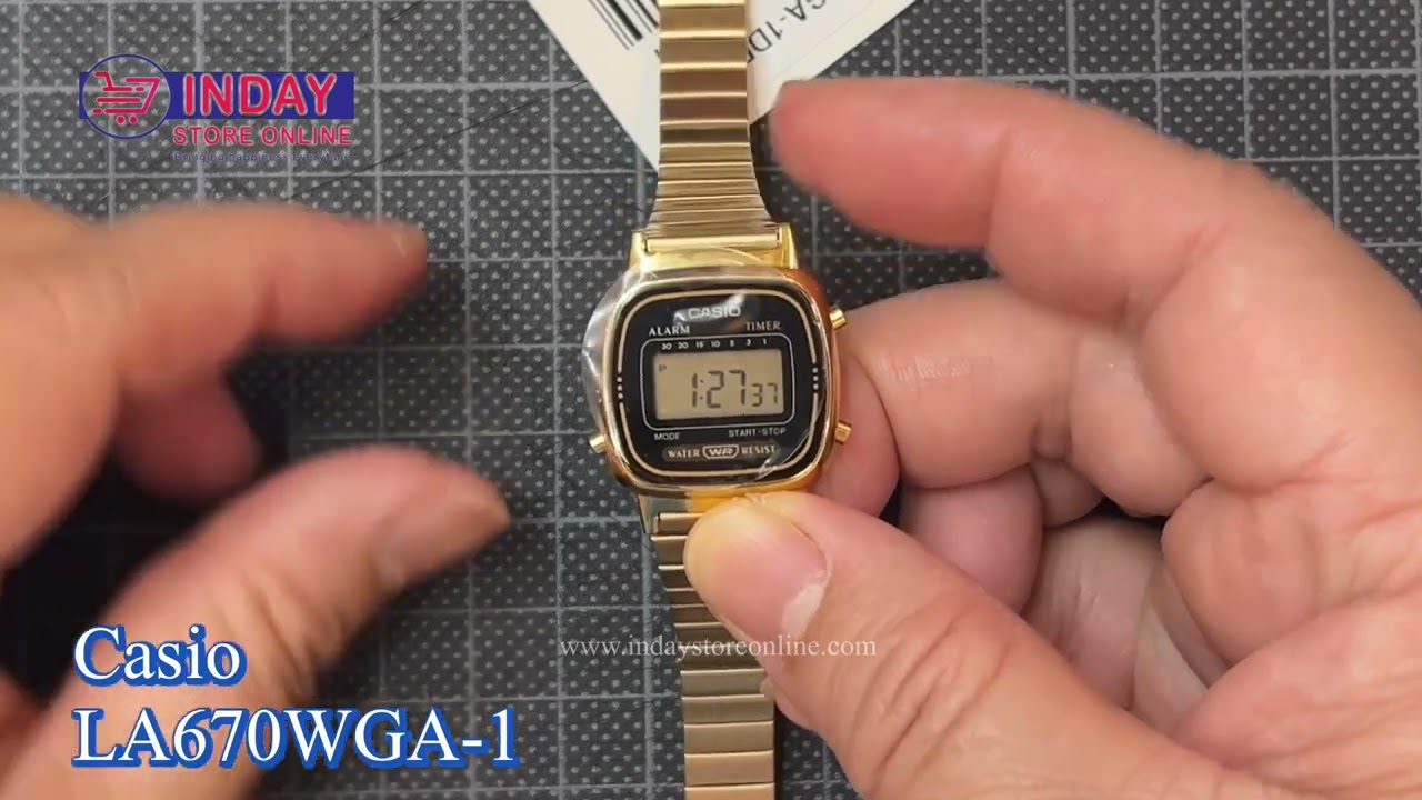 How to Adjust TIME and ALARM this Casio LA-670WGA-1D the smallest digital watch of Casio