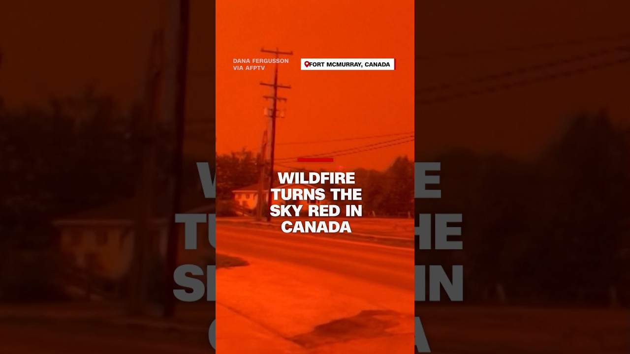 Wildfire turns the sky red in Canada