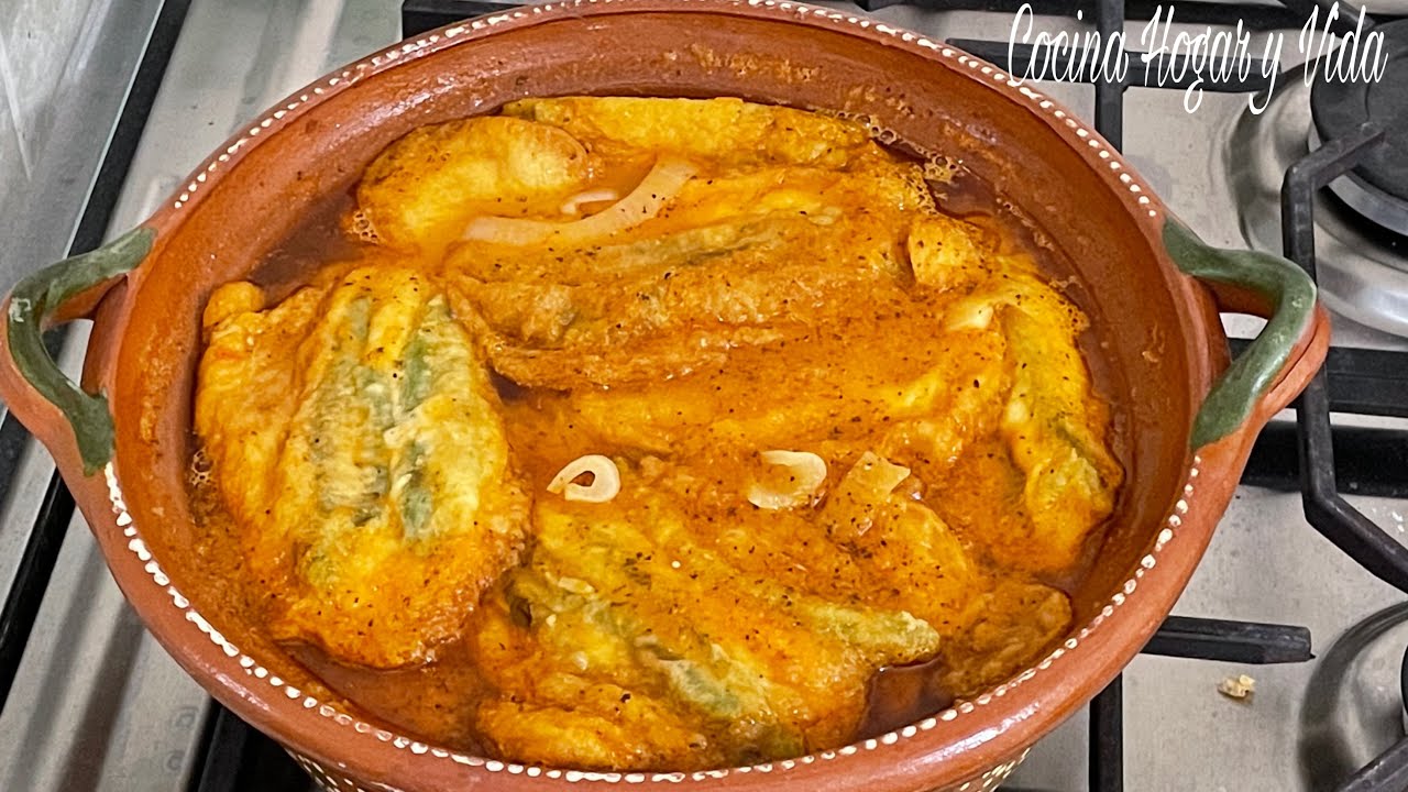 Ejotes Rellenos en Caldillo