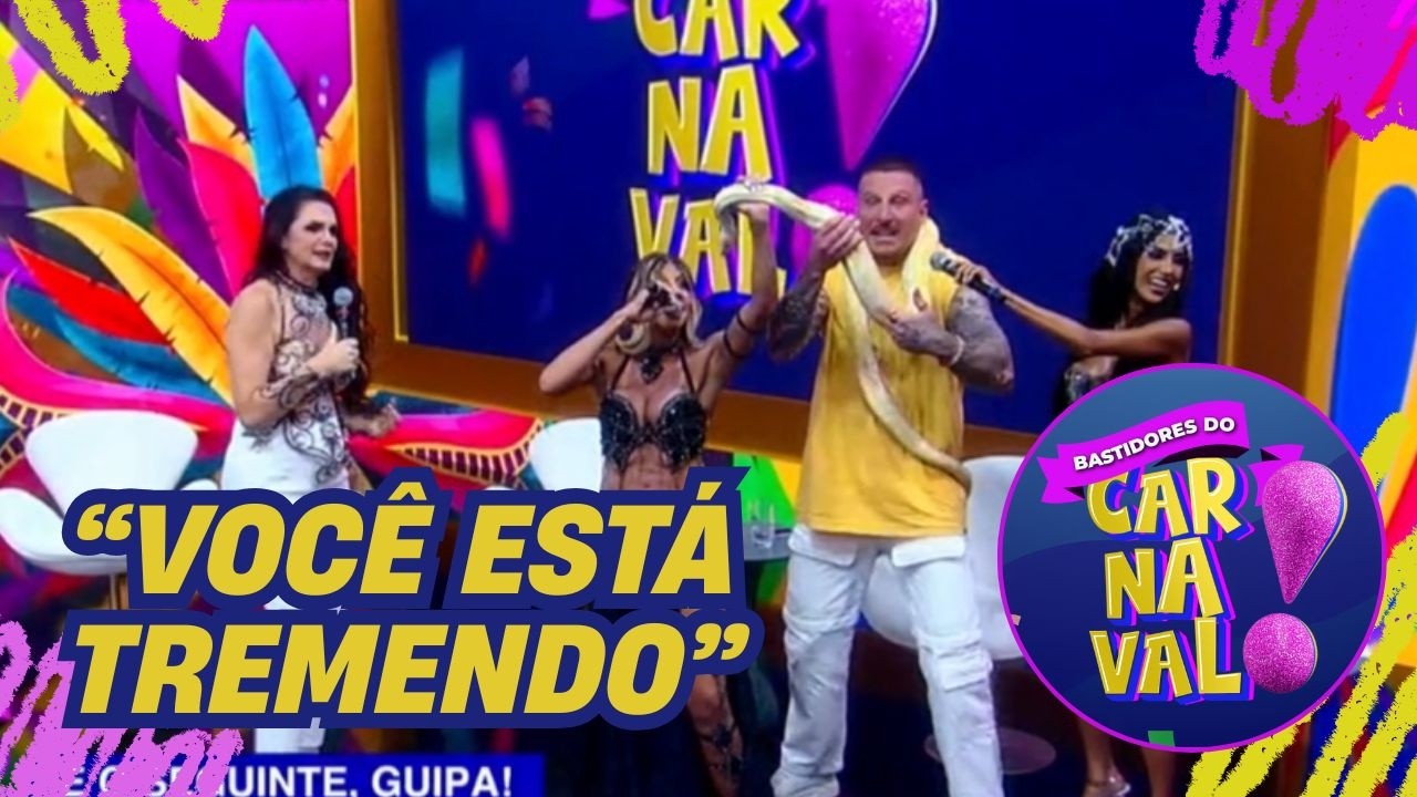 Desafio cumprido! Guipa e Luiza Ambiel se desesperam, mas seguram cobra AO VIVO