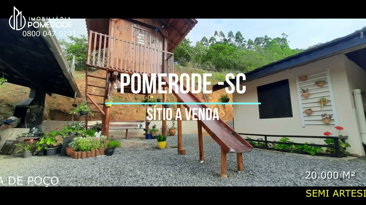 Sitio em Pomerode - SC com linda casa de alvernaria, lagoa, agua de po&ccedil;o, internet fibra optica