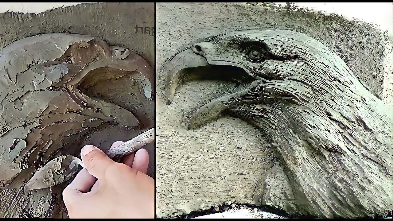 DIY eagle head detail / cement / amazing