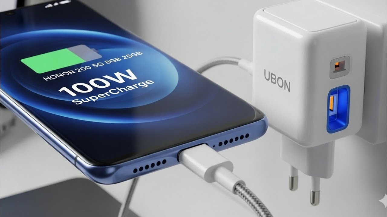 Honor 200 5G 100 watt charging speed check | 100 watt UBON fast charging adapter for honor 200 5g  |